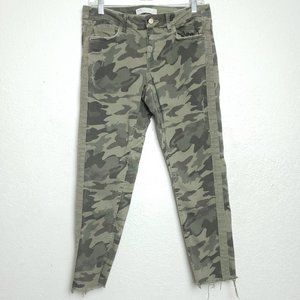 Zara Camo Mid rise Jeans with Side Stripe